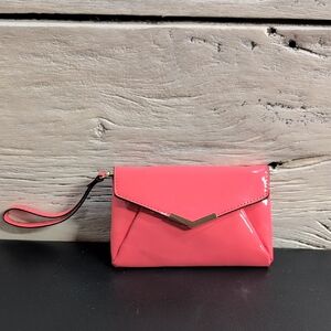 Urban Expressions Pink Patent Envelope Crossbody Clutch Purse with Chain Strap